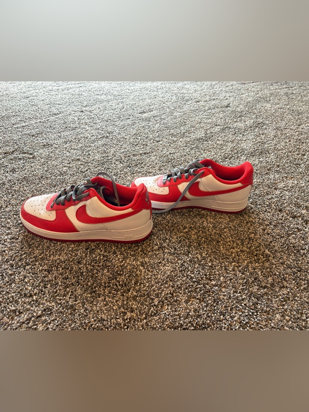 Men’s Red and White Low-Top Sneakers